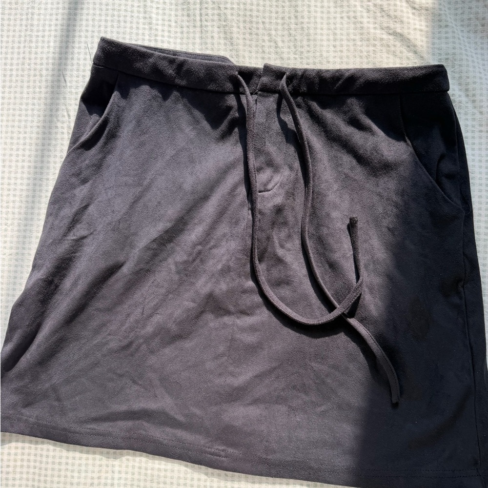 Sadie & Sage Navy Drawstring Mini Skirt